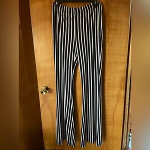 Black and White Striped Bell Bottoms